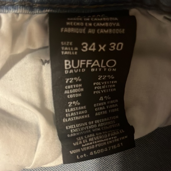 Mens Denim Buffalo jeans 34x30 - Picture 6 of 6